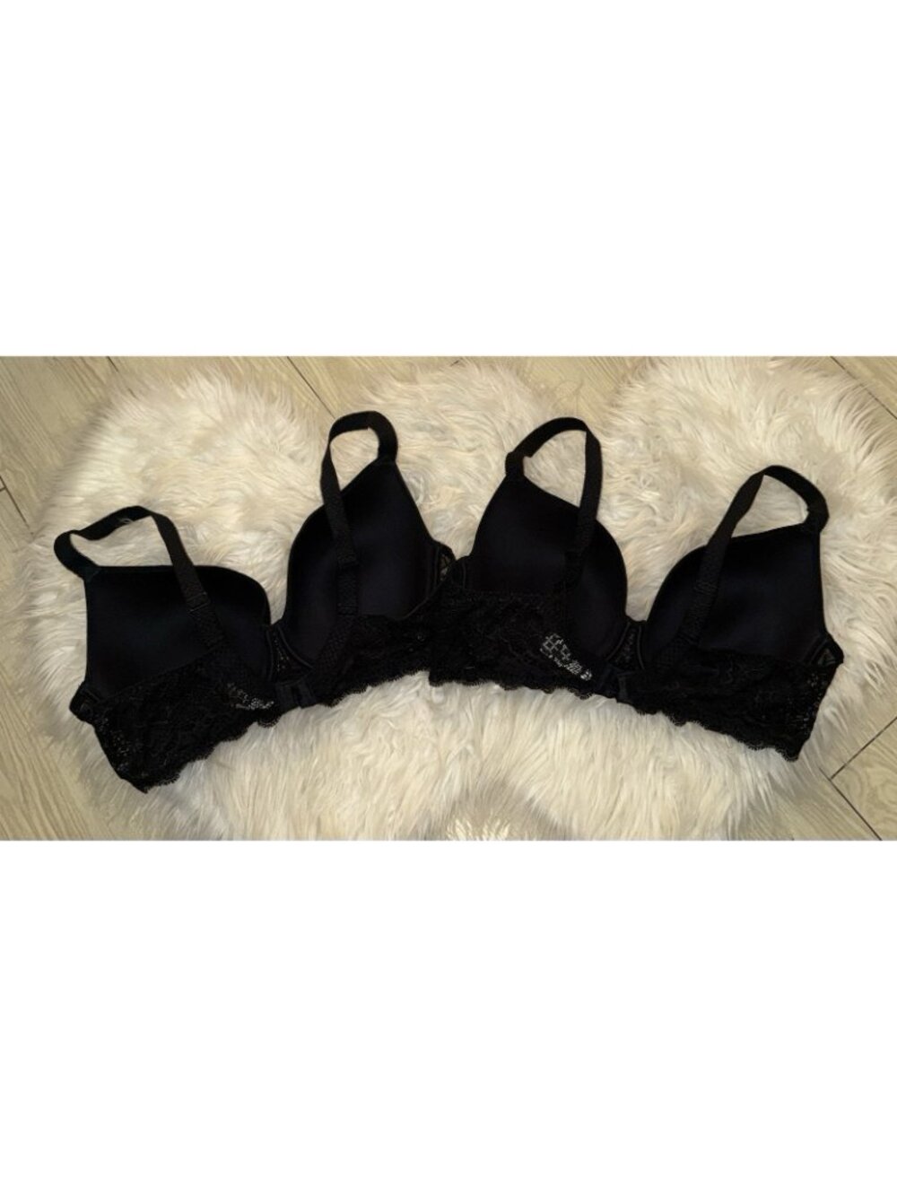 2 Simone Perele 12A316 Caresse 3D Underwire Plunge T-Shirt Bras Lace 36C Black - Picture 3 of 6